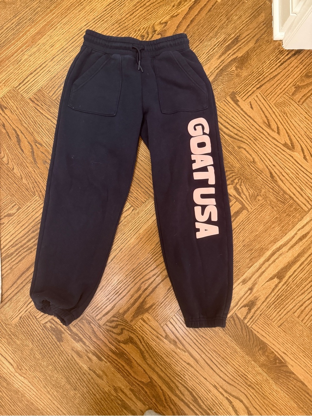 Kids GOAT USA Black Jogger Sweatpants with Pink Logo